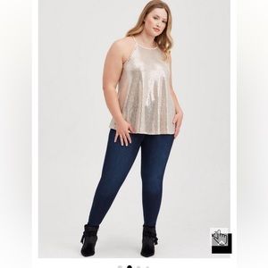 Torrid High Neck Sequin Top